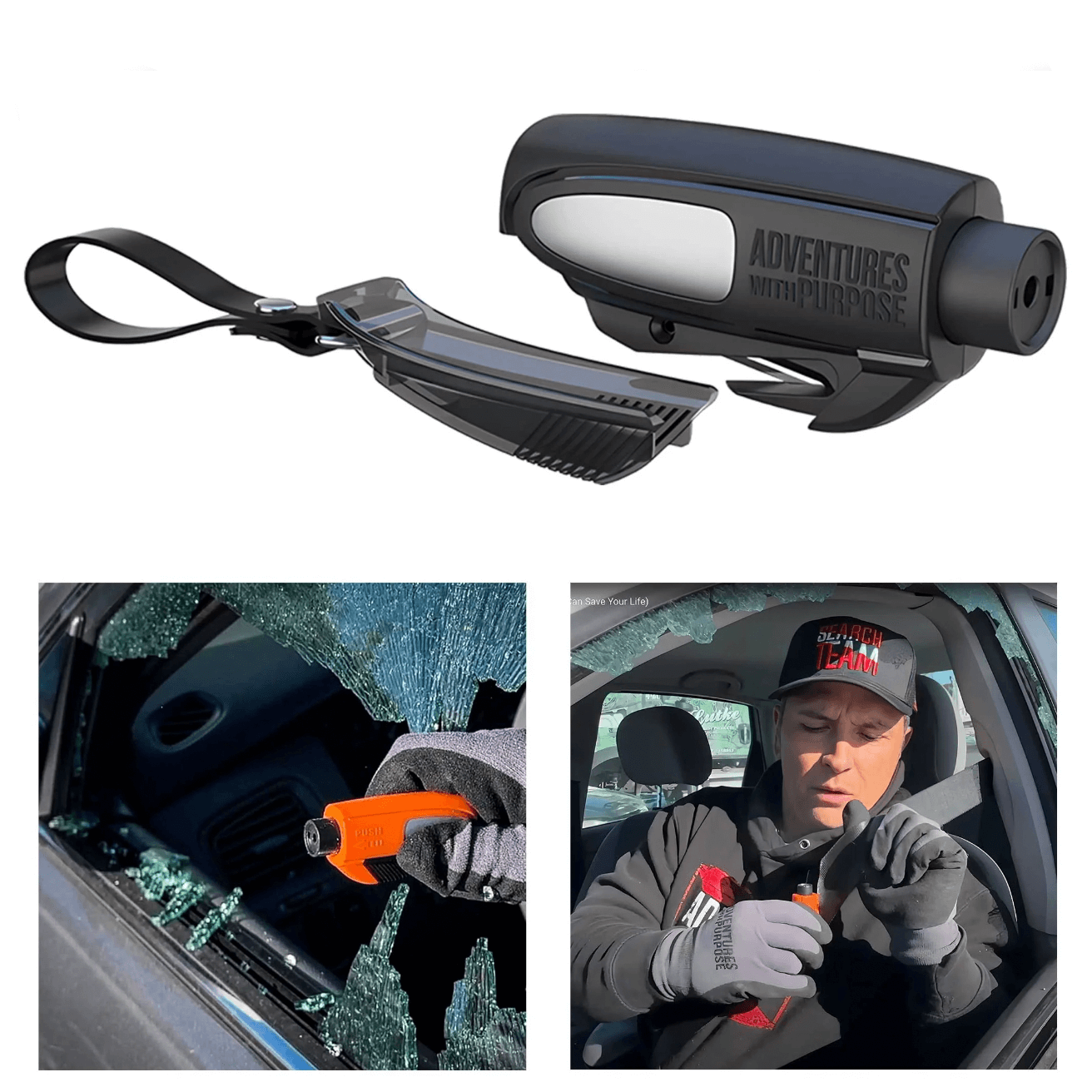 2-in-1 Emergency Window Breaker & Seatbelt Cutter