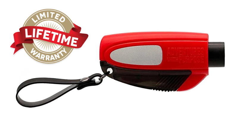 Resqme The Original Emergency Keychain Car Escape Tool, 2-in-1 Seatbelt  Cutter and Window Breaker, Compact Emergency Hammer, Pink