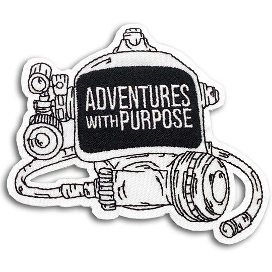 Iron-on Patch: ADVENTURES WITH PURPOSE DIVE MASK
